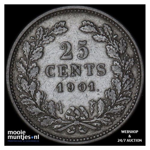 25 cent - Wilhelmina - 1892 (kant A)