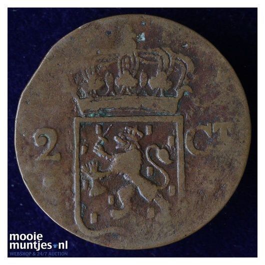 Nederlands-Indi&euml; - 2 cent - 1833 D (kant B)