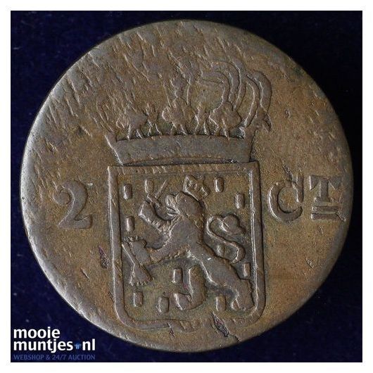 Nederlands-Indi&euml; - 2 cent - 1833 V (kant B)