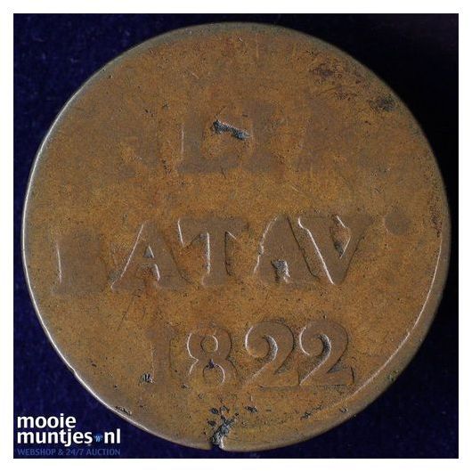 Nederlands-Indi&euml; - &frac12; Stuiver  - 1822 (kant A)