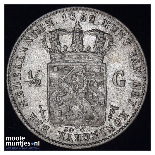 ½ gulden - Willem III - 1860 (kant A)