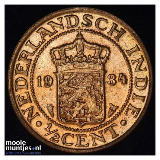Nederlands-Indi&euml; - &frac12; cent - 1934 (kant A)