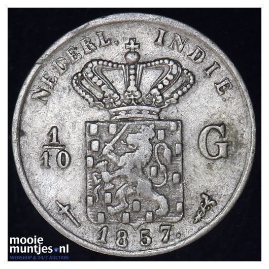 Nederlands-Indi&euml; - 1/10 gulden - 1854 (kant A)