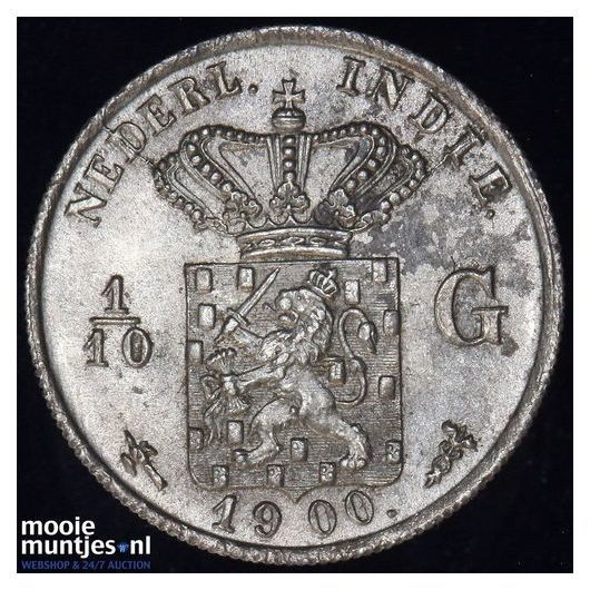 Nederlands-Indi&euml; - 1/10 gulden - 1891 (kant A)