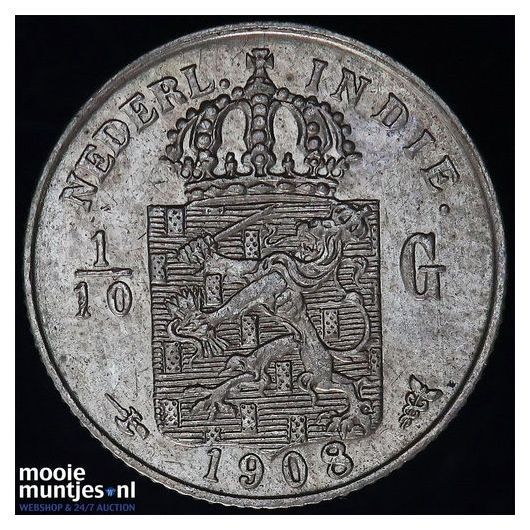 Nederlands-Indi&euml; - 1/10 gulden - 1901 (kant A)