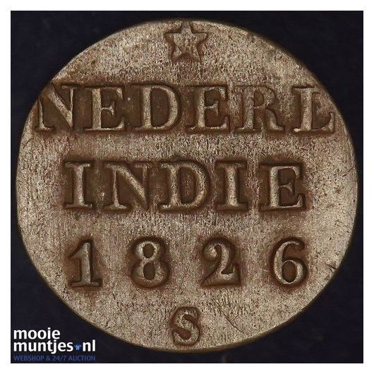 Nederlands-Indi&euml; - &frac12; Stuiver  - 1825 (kant A)