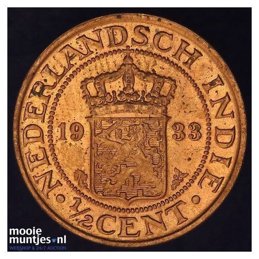 Nederlands-Indi&euml; - &frac12; cent - 1933 (kant A)