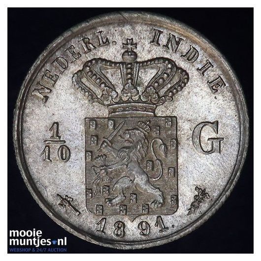 Nederlands-Indië - 1/10 gulden - 1891 (kant A)