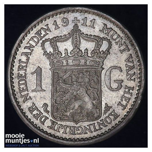 1 gulden - Wilhelmina - 1911 (kant A)