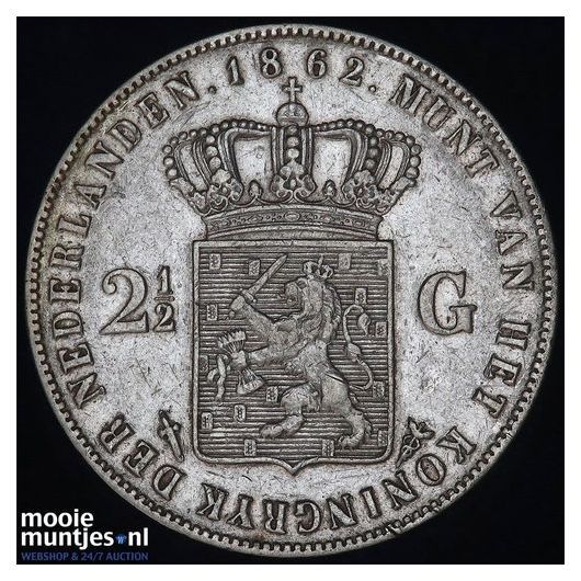 2½ gulden - Willem III - 1862 (kant A)