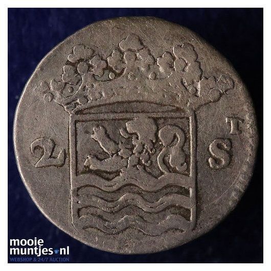 Zeeland - Dubbele wapenstuiver - 1724 (kant B)
