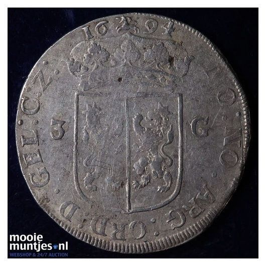 Gelderland - Provinciale driegulden - 1694 (kant A)