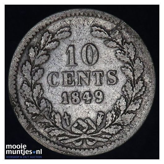 10 cent - Willem II - 1849 b (kant A)
