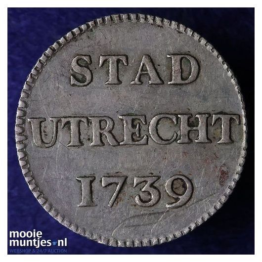 Stad Utrecht - Zilveren duit - 1739 (kant A)