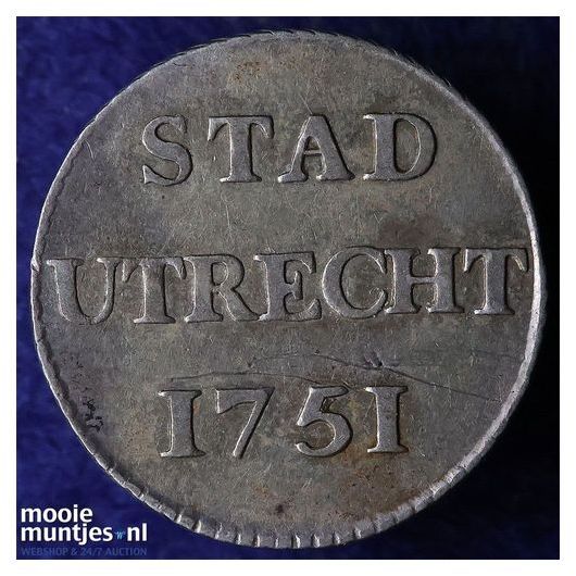 Stad Utrecht - Zilveren duit - 1739 (kant A)