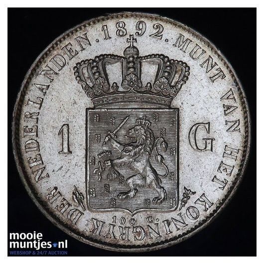 1 gulden - Wilhelmina - 1892 (kant A)