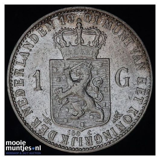 1 gulden - Wilhelmina - 1892 (kant A)