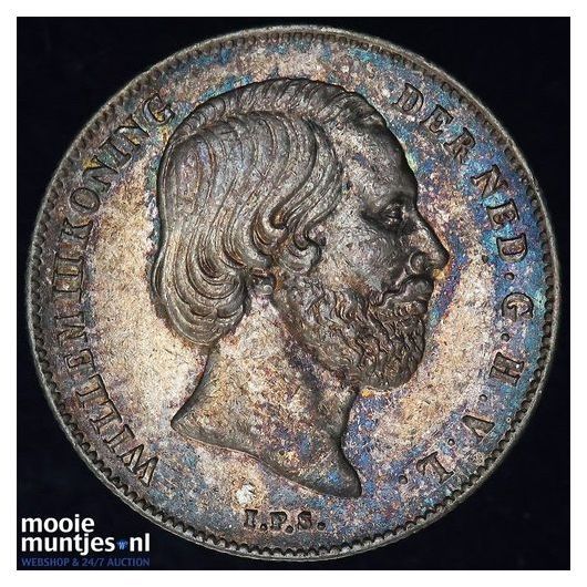 ½ gulden - Willem III - 1861 (kant B)