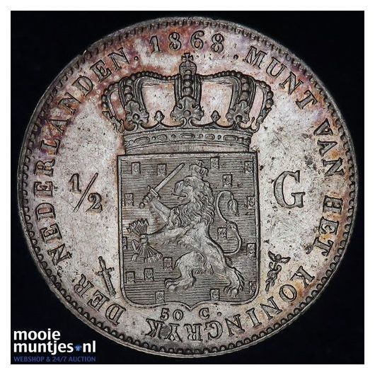 ½ gulden - Willem III - 1861 (kant A)