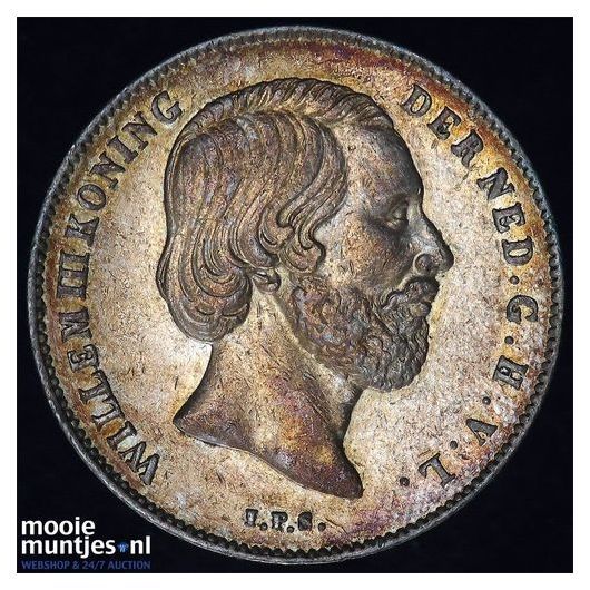 ½ gulden - Willem III - 1861 (kant B)
