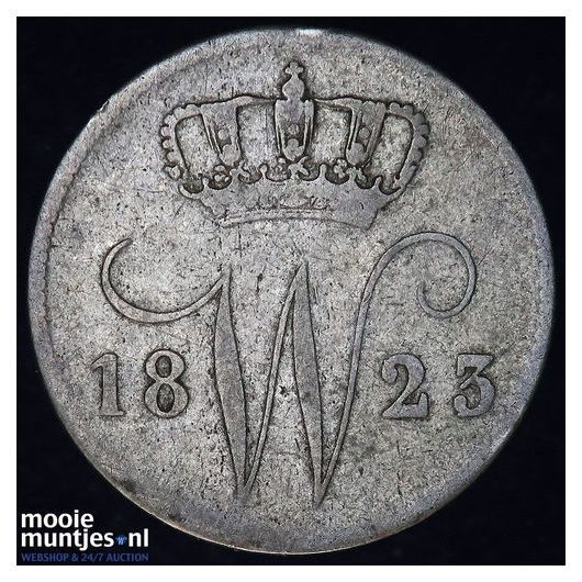 25 cent - Willem I - 1823 over 22 Brussel (kant A)