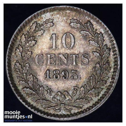 10 cent - Wilhelmina - 1893 (kant A)