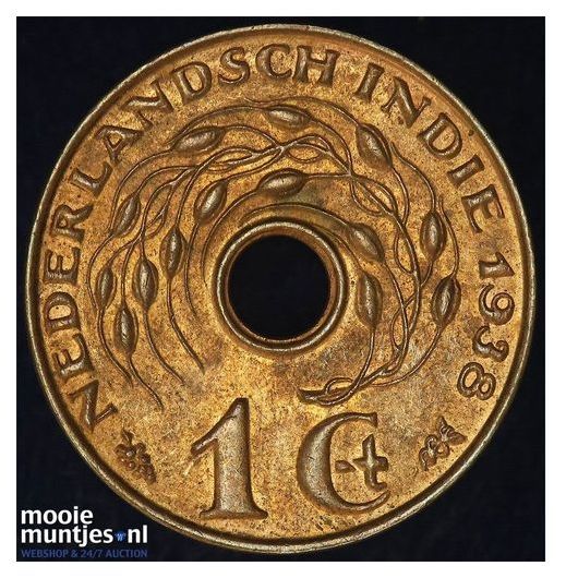 Nederlands-Indi&euml; - 1 cent - 1938 (kant A)
