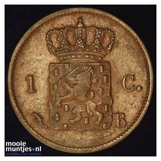 1 cent - Willem I - 1821 Utrecht (kant B)