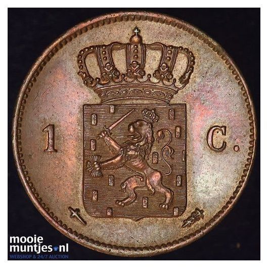 1 cent - Willem III - 18 (kant B)