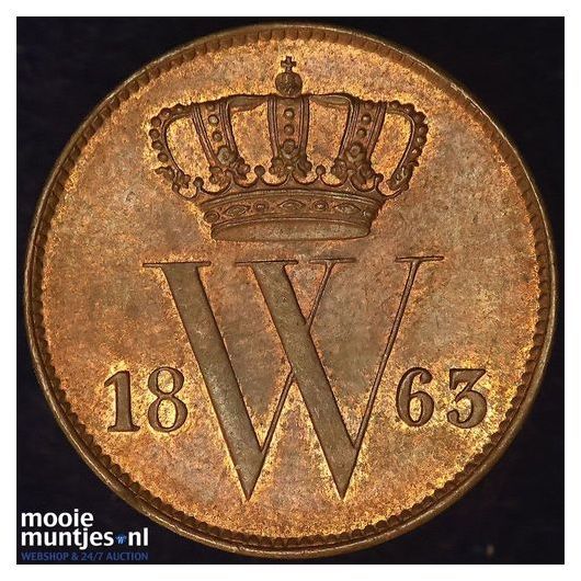 1 cent - Willem III - 18 (kant A)