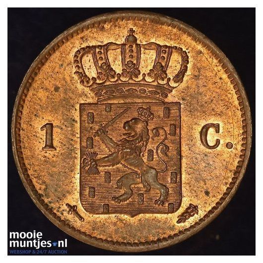 1 cent - Willem III - 18 (kant B)