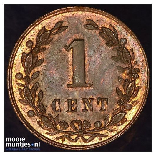 1 cent - Willem III - 18 (kant B)