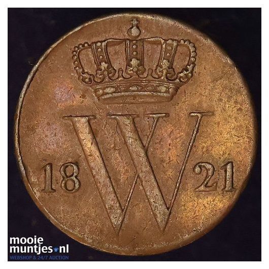 ½ cent - Willem I - 1821 Utrecht (kant A)