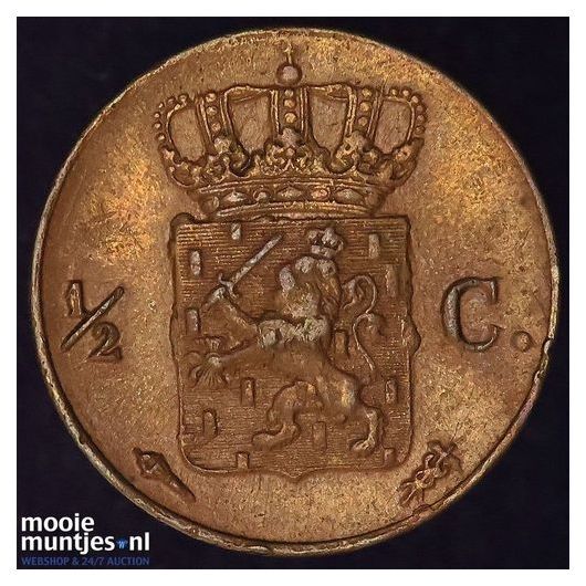 ½ cent - Willem I - 1821 Utrecht (kant B)