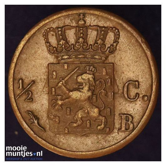 &frac12; cent - Willem I - 1821 Utrecht (kant B)