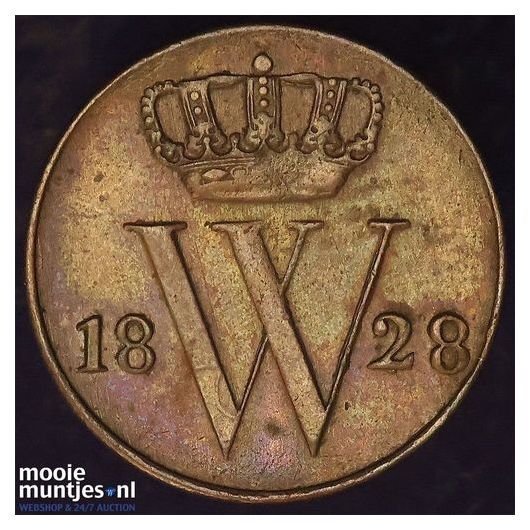 &frac12; cent - Willem I - 1821 Utrecht (kant A)