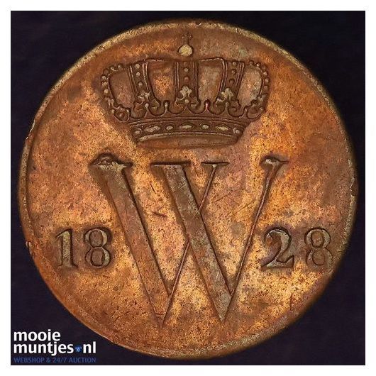 &frac12; cent - Willem I - 1821 Utrecht (kant A)