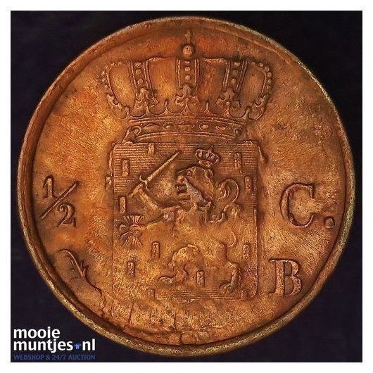 &frac12; cent - Willem I - 1821 Utrecht (kant B)