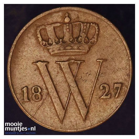 &frac12; cent - Willem I - 1821 Utrecht (kant A)