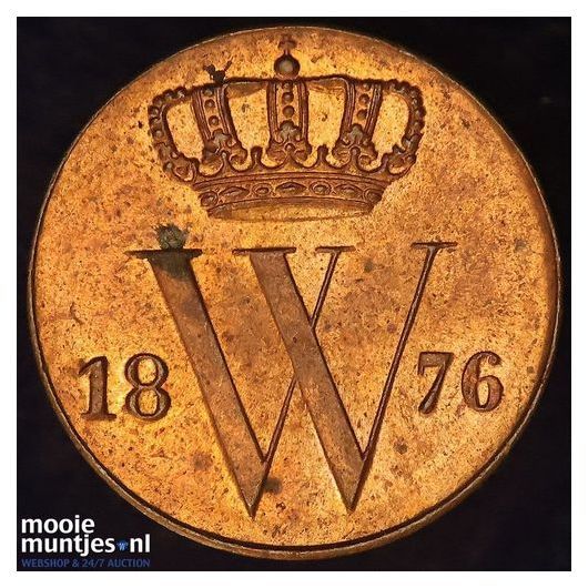 ½ cent - Willem III - 1876 (kant A)