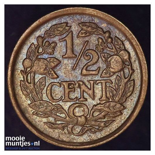 ½ cent - Wilhelmina - 1917 (kant B)