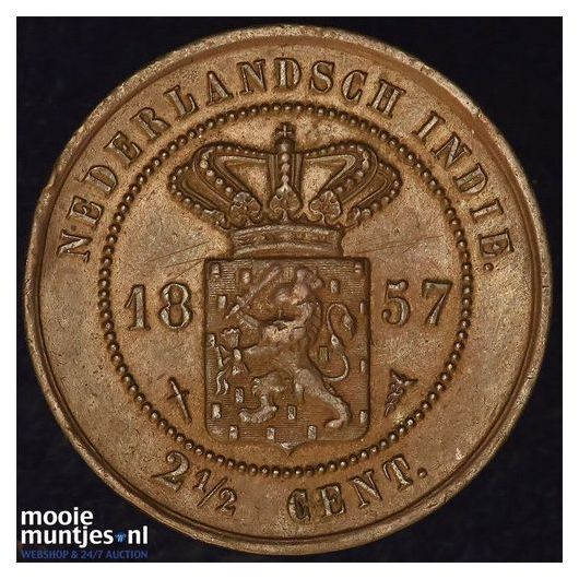 Nederlands-Indi&euml; - 2&frac12; cent - 1857 (kant A)