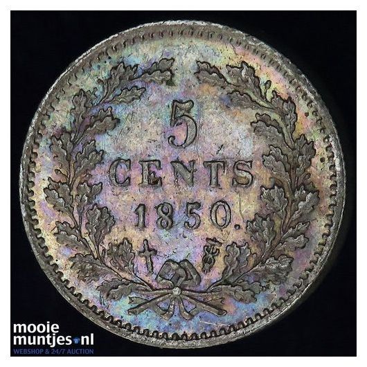 5 cent - Willem III - 1850 (kant A)