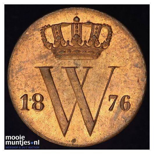 &frac12; cent - Willem III - 1876 (kant A)