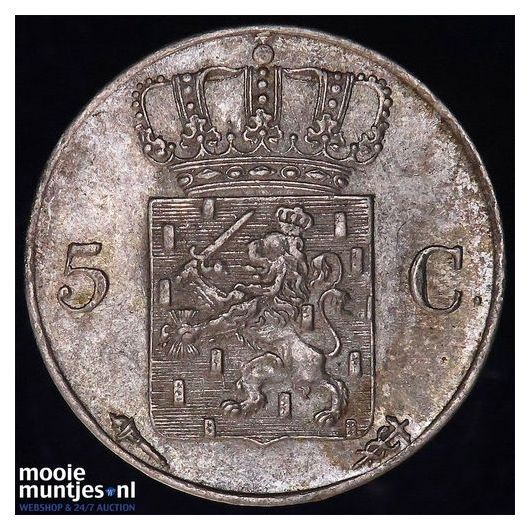 5 cent - Willem III - 1850 (kant B)