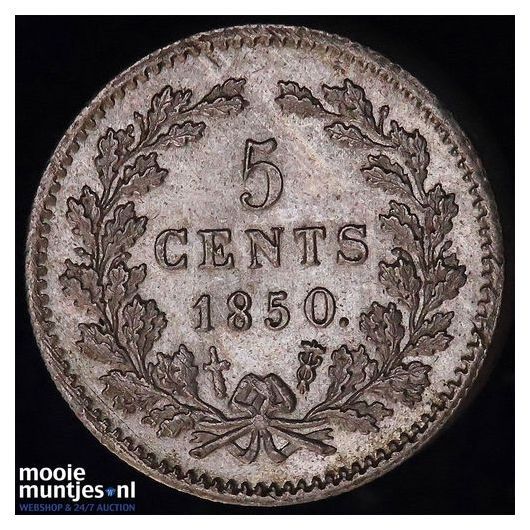 5 cent - Willem III - 1850 (kant A)