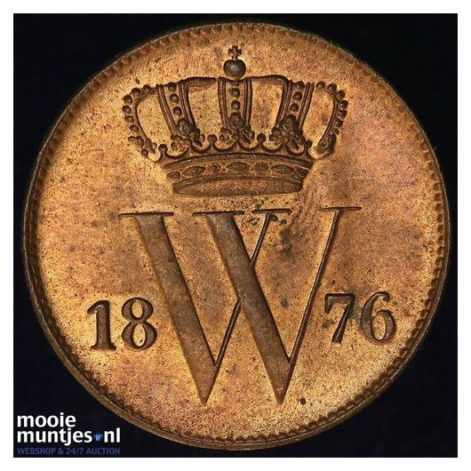 1 cent - Willem III - 1876 (kant A)