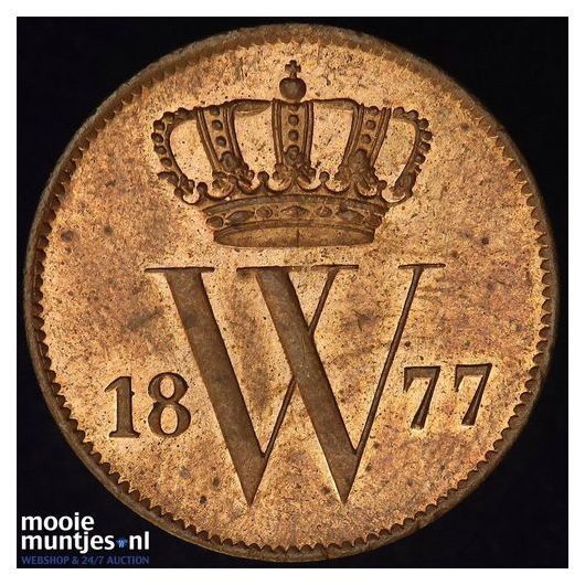 1 cent - Willem III - 1876 (kant A)