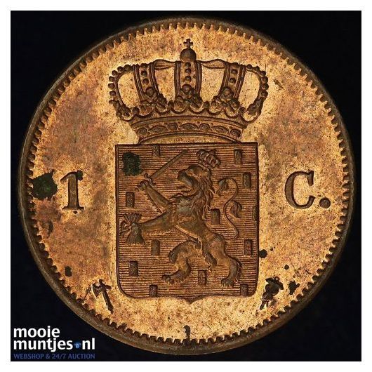 1 cent - Willem III - 1876 (kant B)