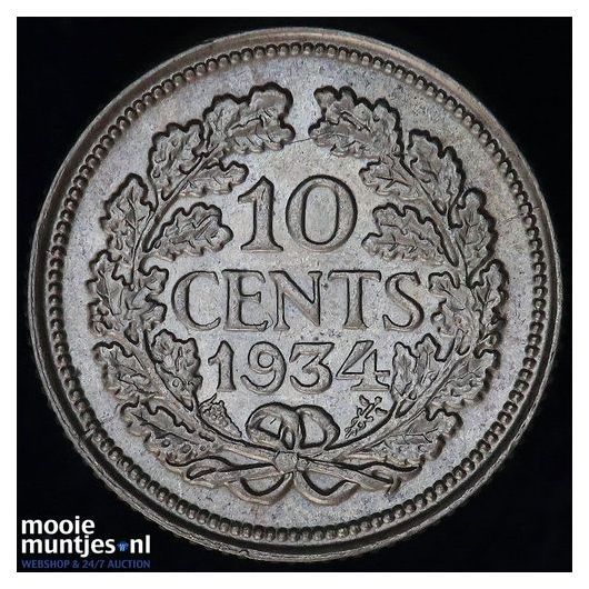 10 cent - Wilhelmina - 1934 (kant A)
